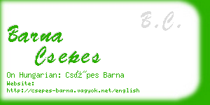 barna csepes business card